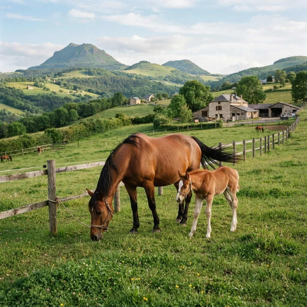Élevage de chevaux au Haras de la Chanebiere, Saint-Julien-la-Genête