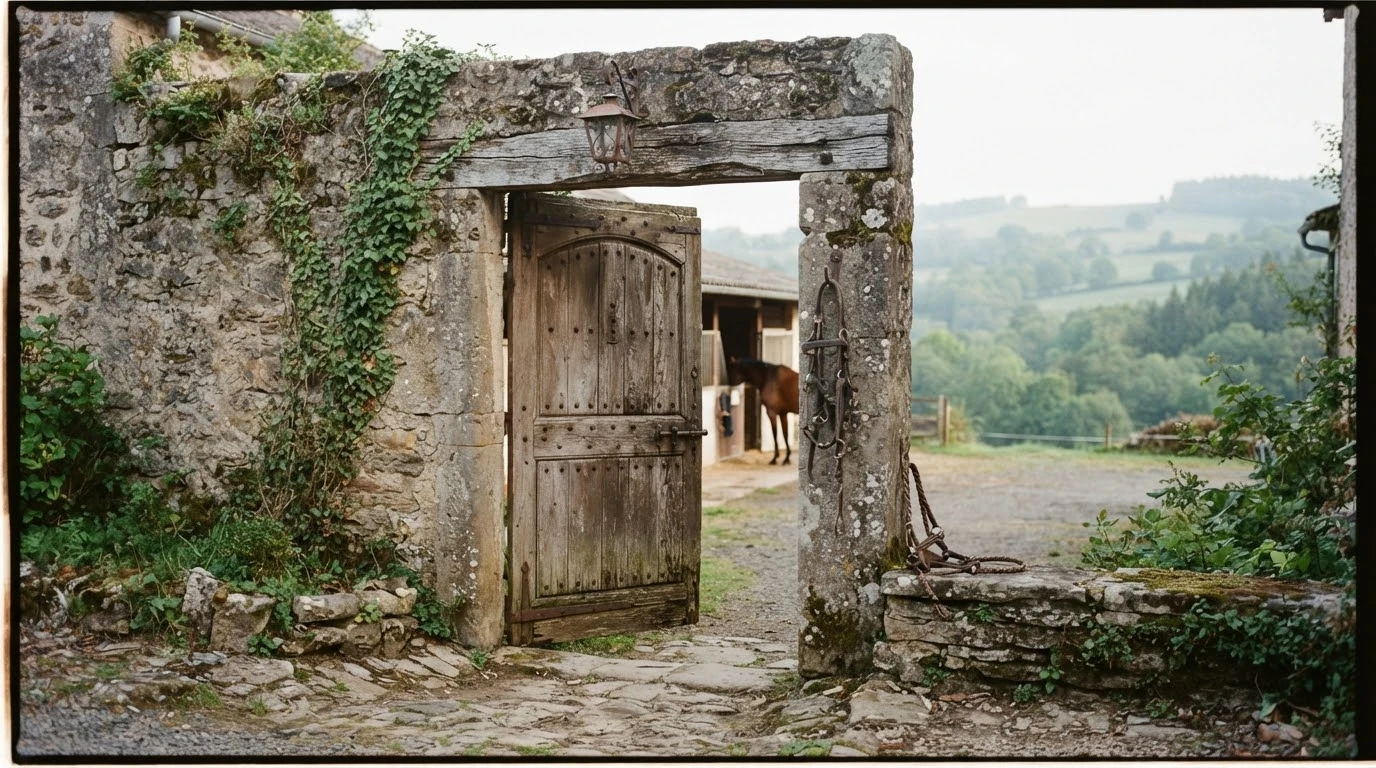 Entrée du Haras de la Chanebiere, centre équestre à Saint-Julien-la-Genête